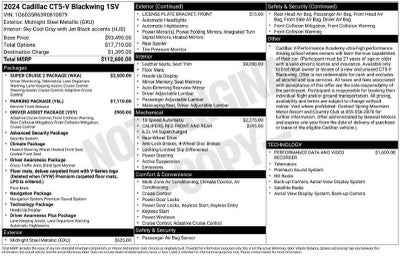 2024 Cadillac CT5-V V-Series Blackwing