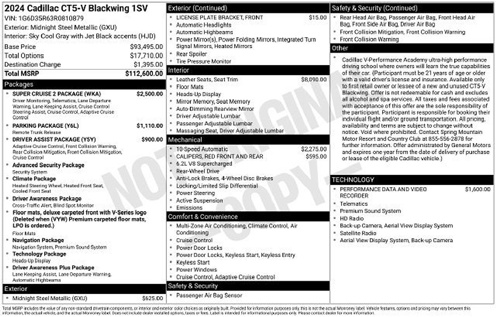2024 Cadillac CT5-V V-Series Blackwing