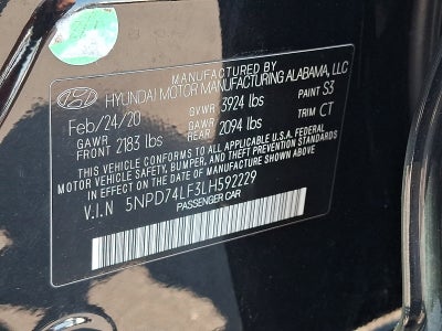 2020 Hyundai Elantra SE