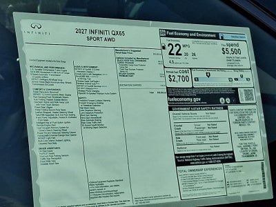 2027 INFINITI QX65 SPORT AWD