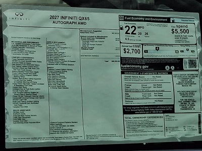 2027 INFINITI QX65 AUTOGRAPH AWD