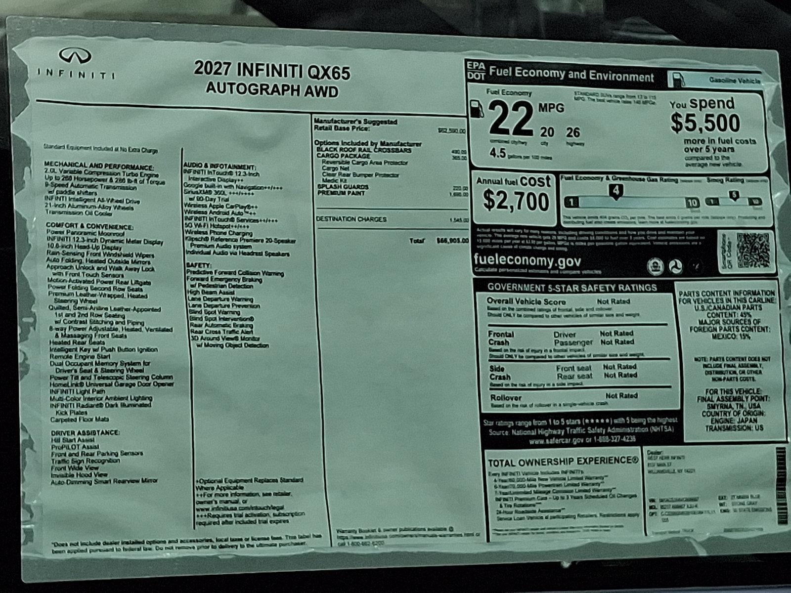 2027 INFINITI QX65 AUTOGRAPH AWD