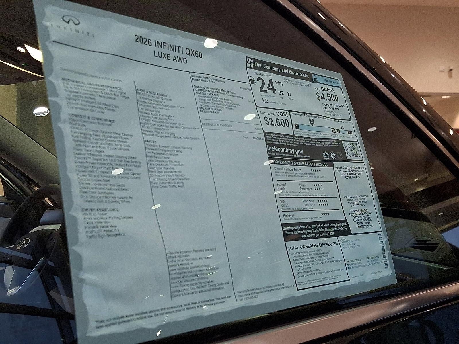 2026 INFINITI QX60 LUXE AWD