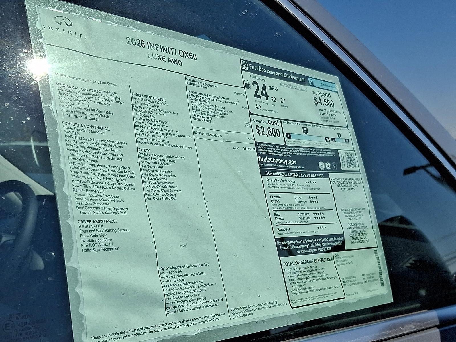 2026 INFINITI QX60 LUXE AWD