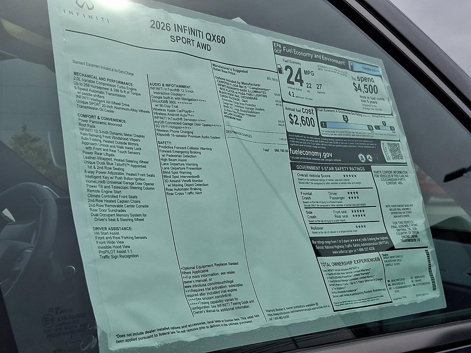 2026 INFINITI QX60 SPORT AWD