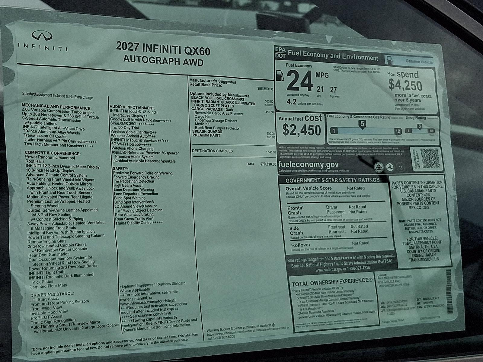 2027 INFINITI QX60 AUTOGRAPH AWD