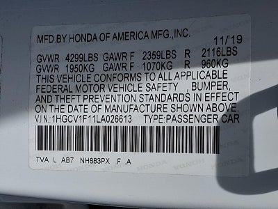 2020 Honda Accord Sedan LX 1.5T CVT