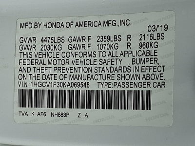 2019 Honda Accord Sedan Sport 1.5T CVT