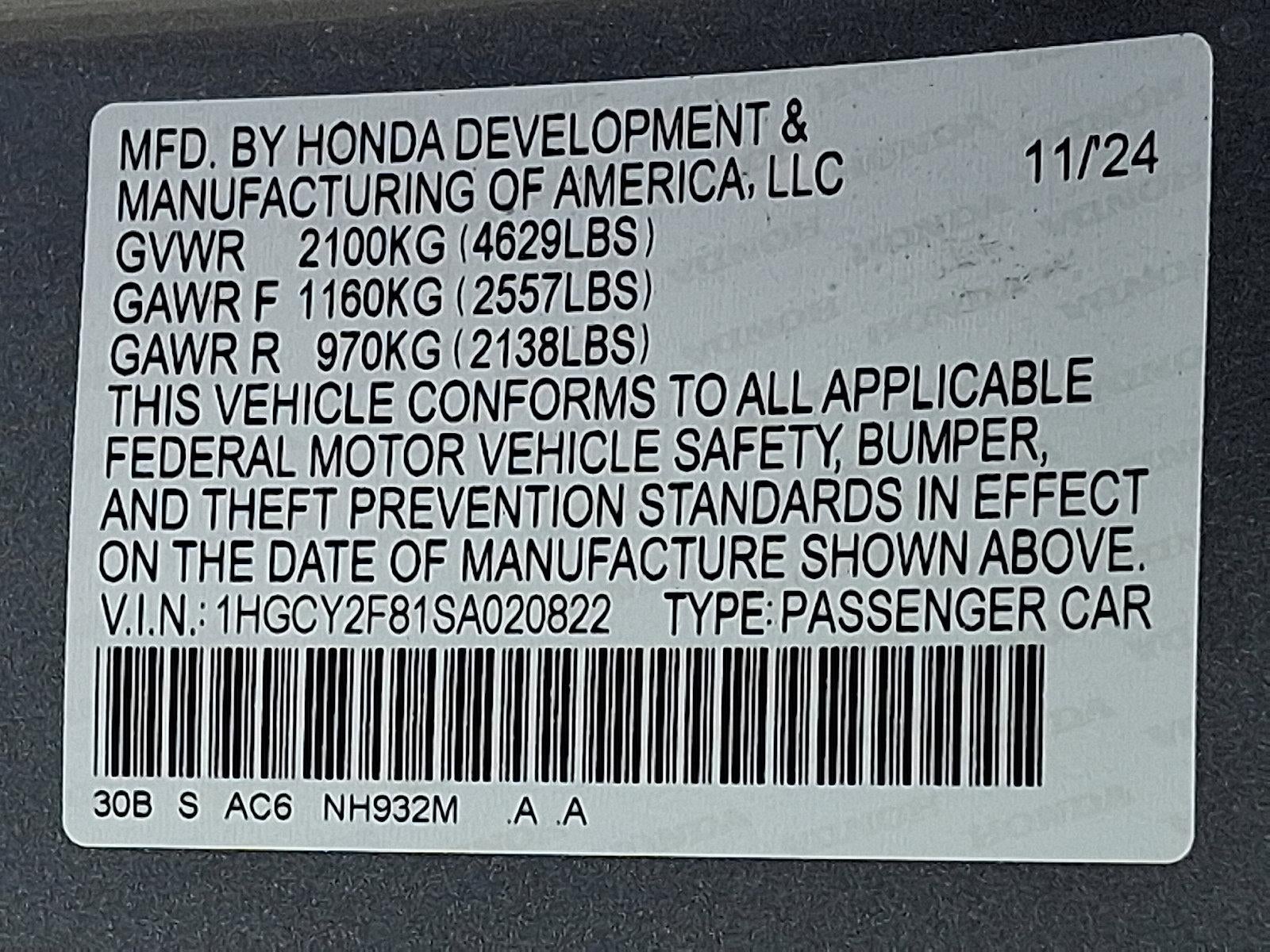 2025 Honda Accord Hybrid Touring Sedan