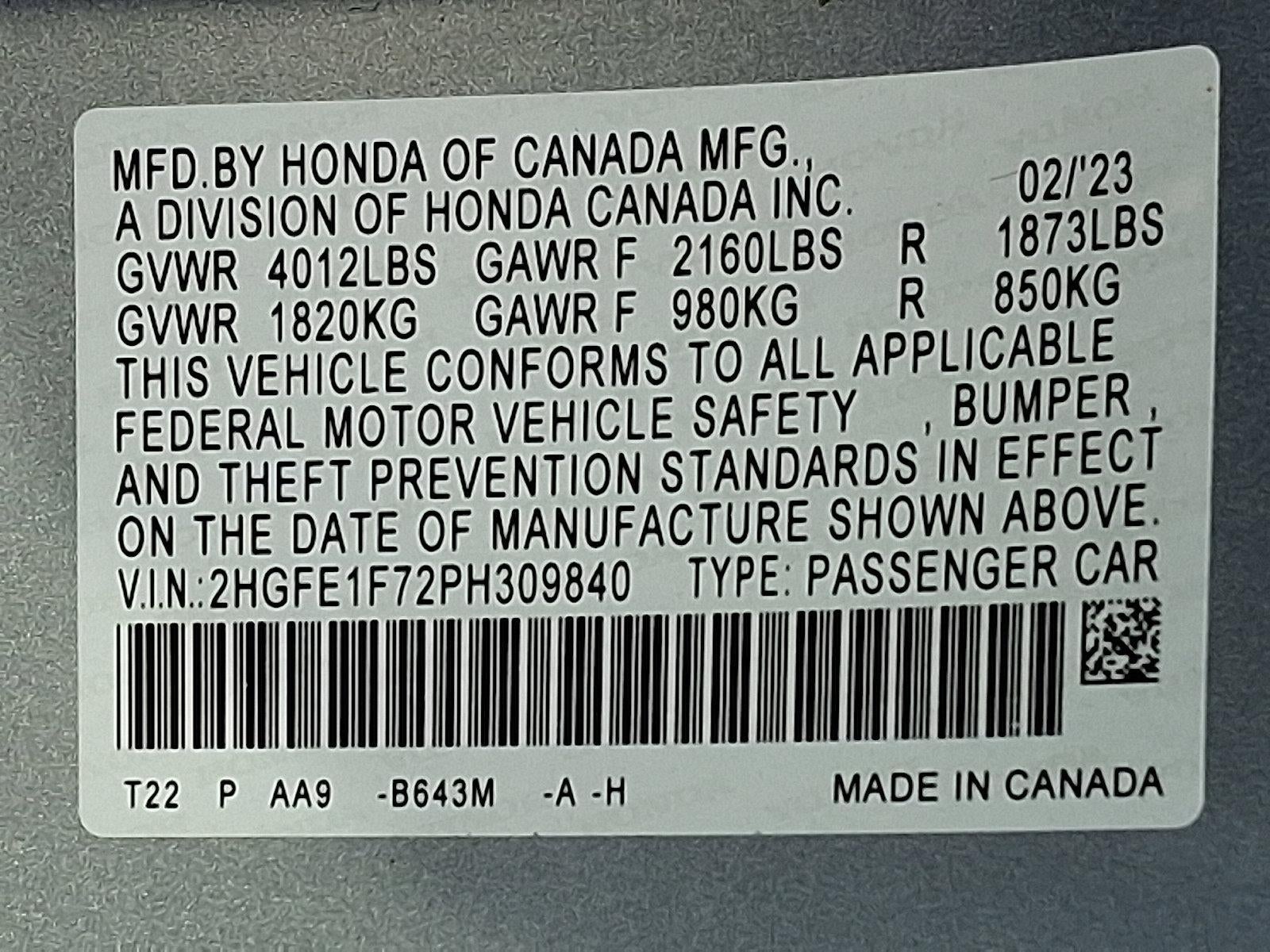 2023 Honda Civic Sedan EX CVT