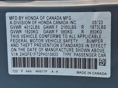 2023 Honda Civic Sedan EX CVT