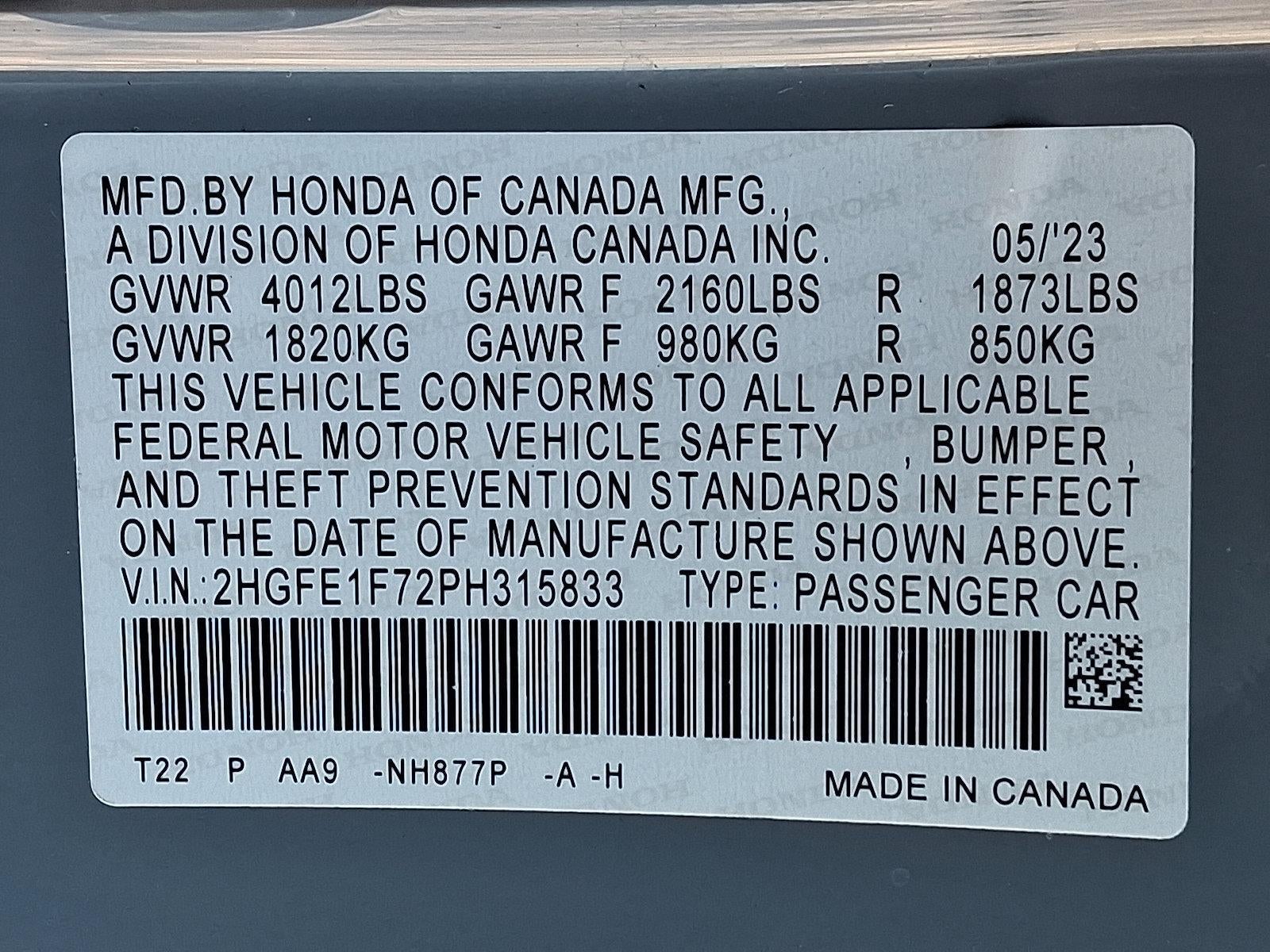 2023 Honda Civic Sedan EX CVT