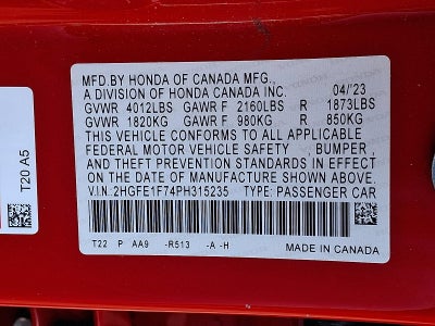 2023 Honda Civic Sedan EX CVT