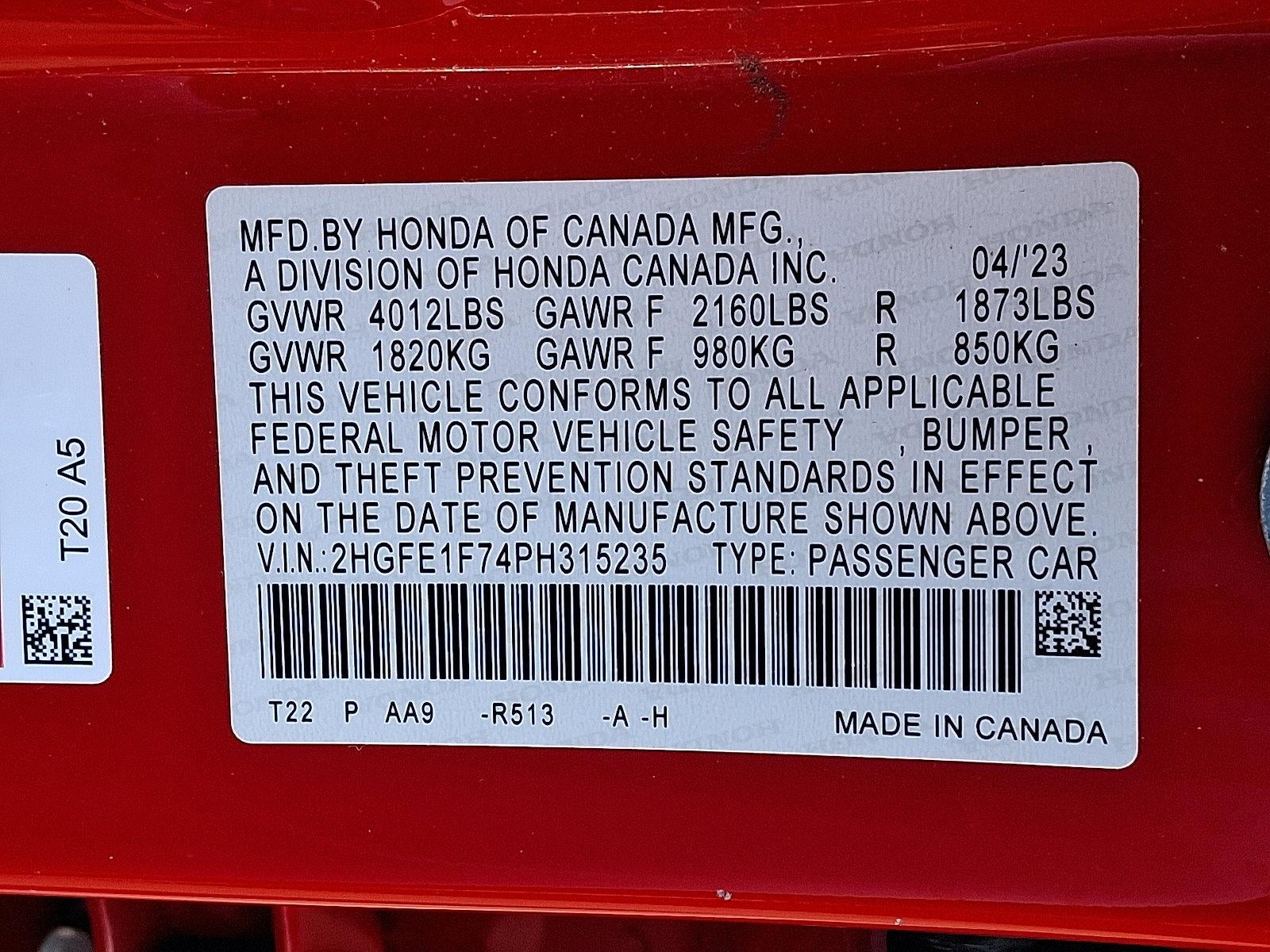 2023 Honda Civic Sedan EX CVT