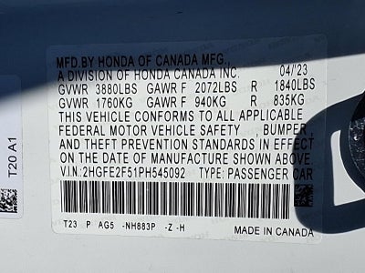 2023 Honda Civic Sedan Sport CVT