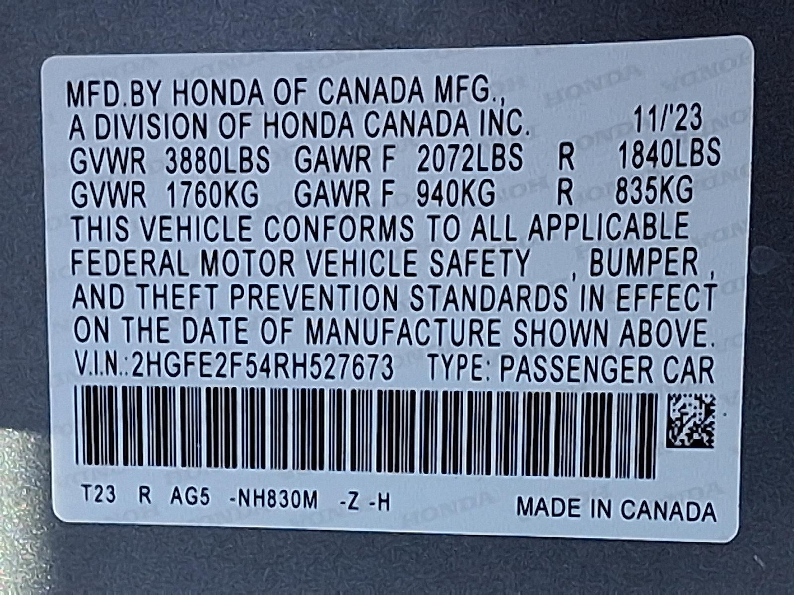 2024 Honda Civic Sedan Sport CVT