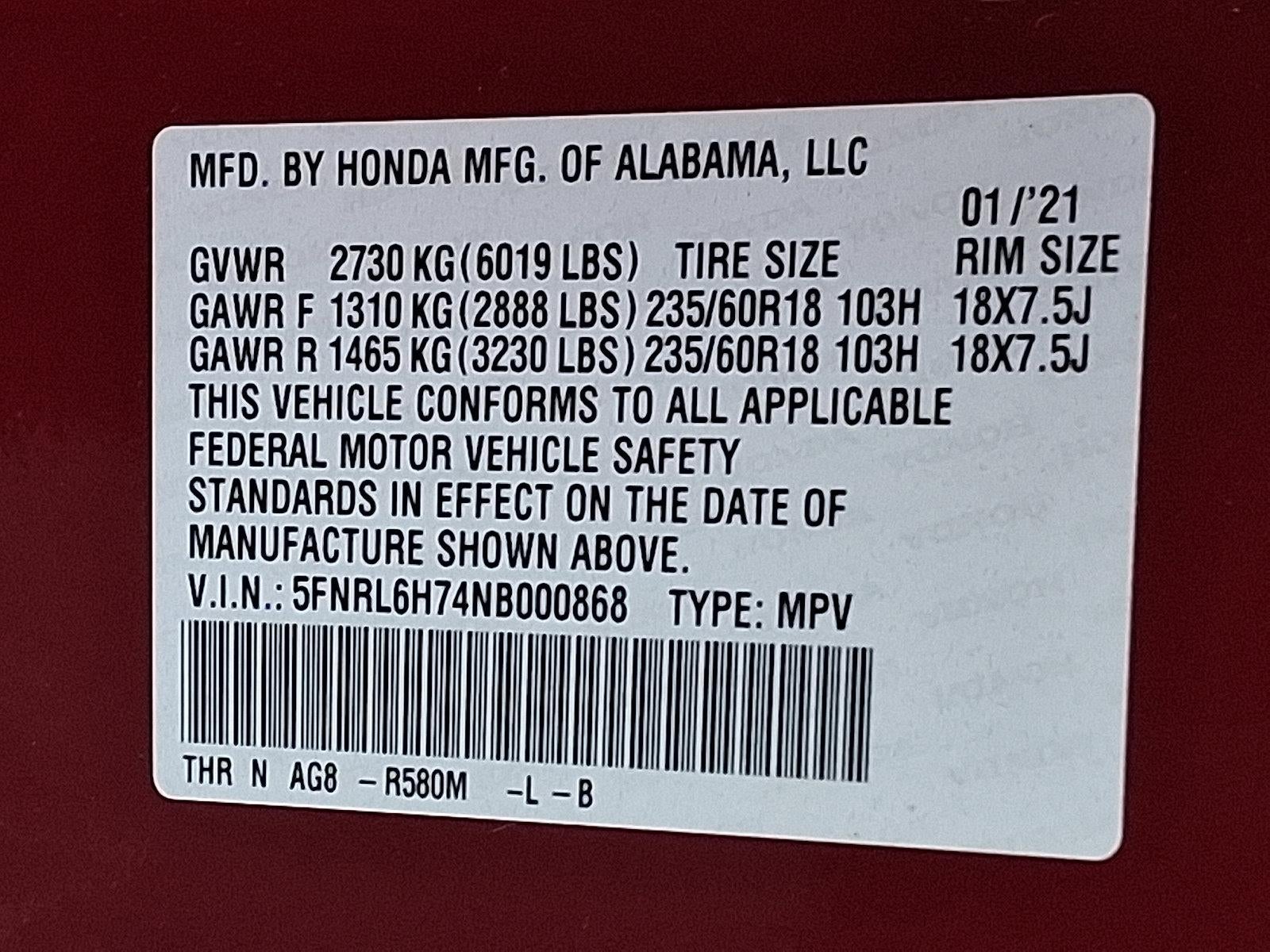 2022 Honda Odyssey EX-L Auto