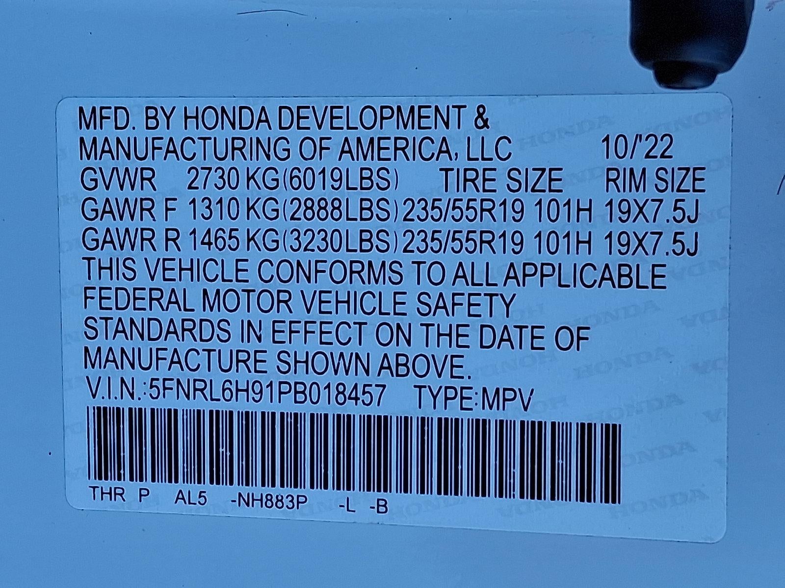 2023 Honda Odyssey Elite Auto