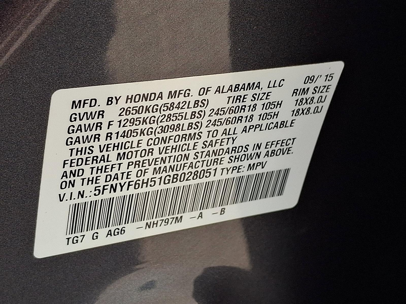 2016 Honda Pilot AWD EX-L
