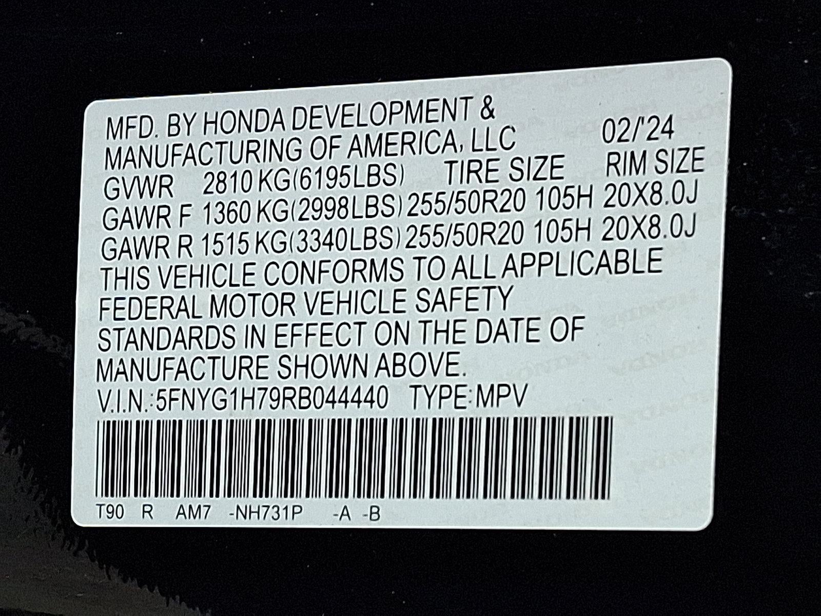2024 Honda Pilot Touring AWD