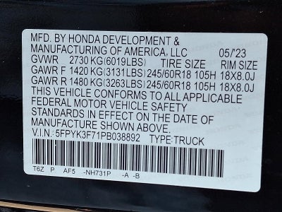 2023 Honda Ridgeline RTL-E AWD