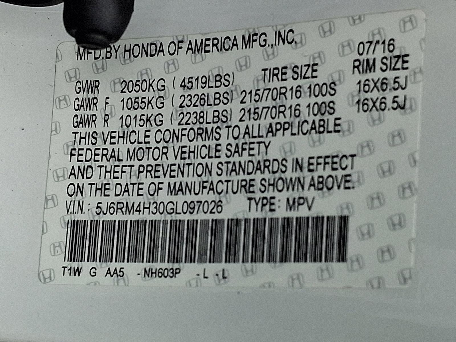 2016 Honda CR-V LX AWD