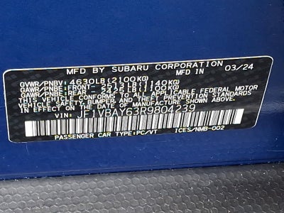 2024 Subaru WRX TR Manual