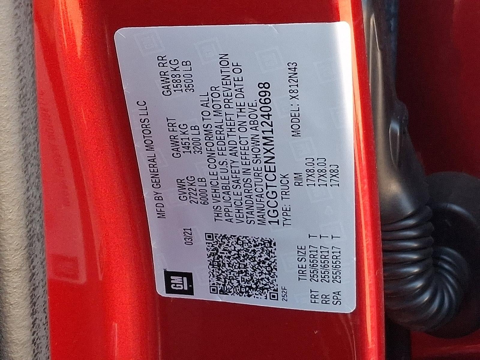 2021 Chevrolet Colorado Crew Cab Short Box 4-Wheel Drive LT