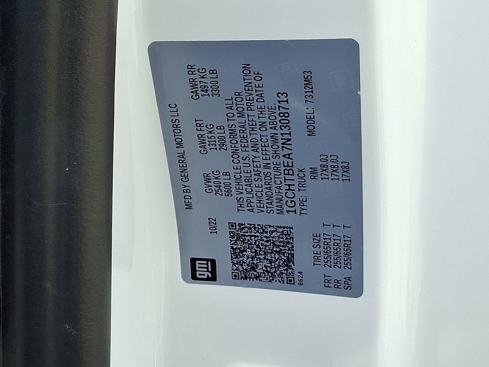 2022 Chevrolet Colorado Extended Cab Long Box 4-Wheel Drive WT