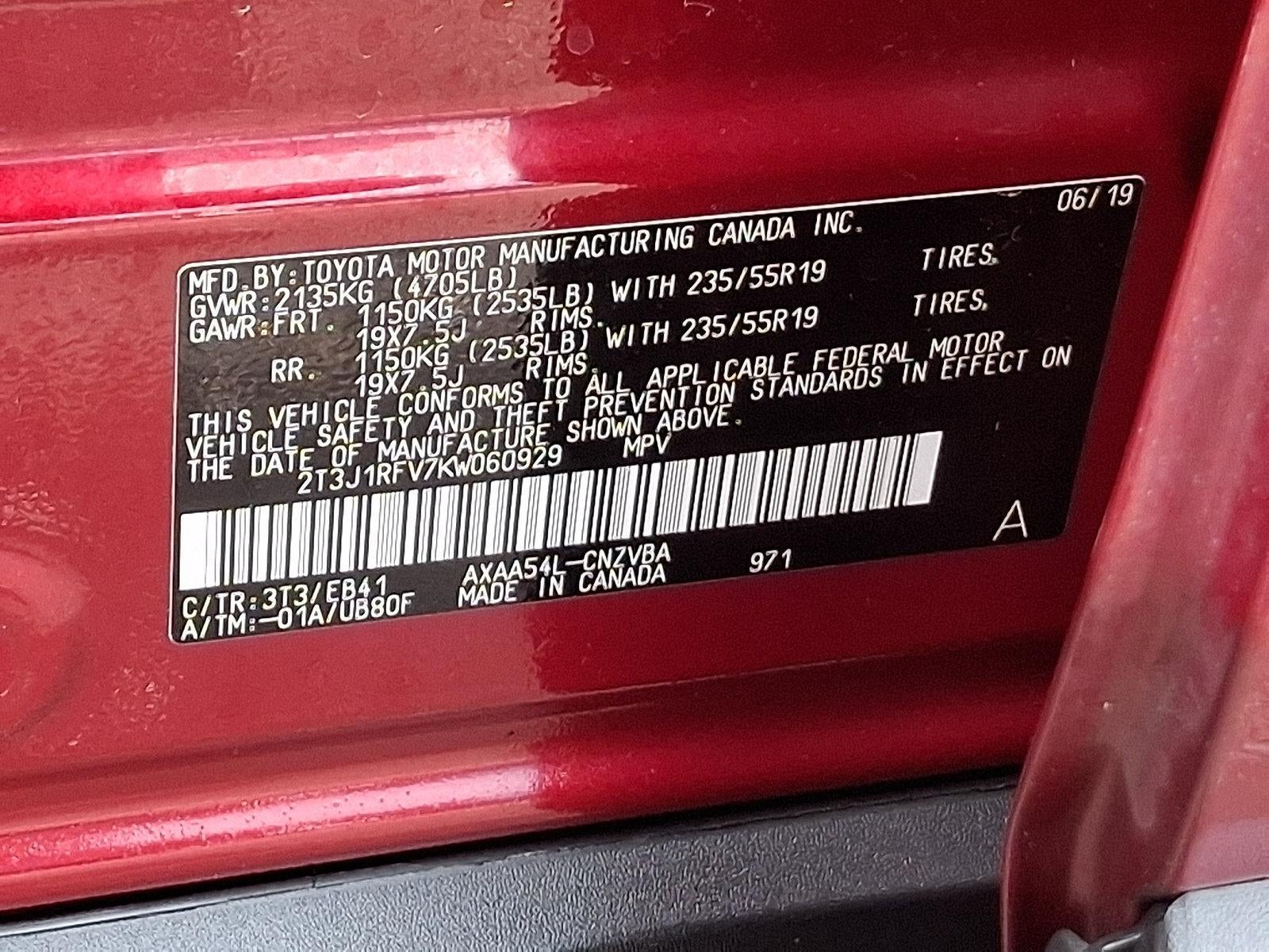 2019 Toyota RAV4 Adventure AWD (Natl)