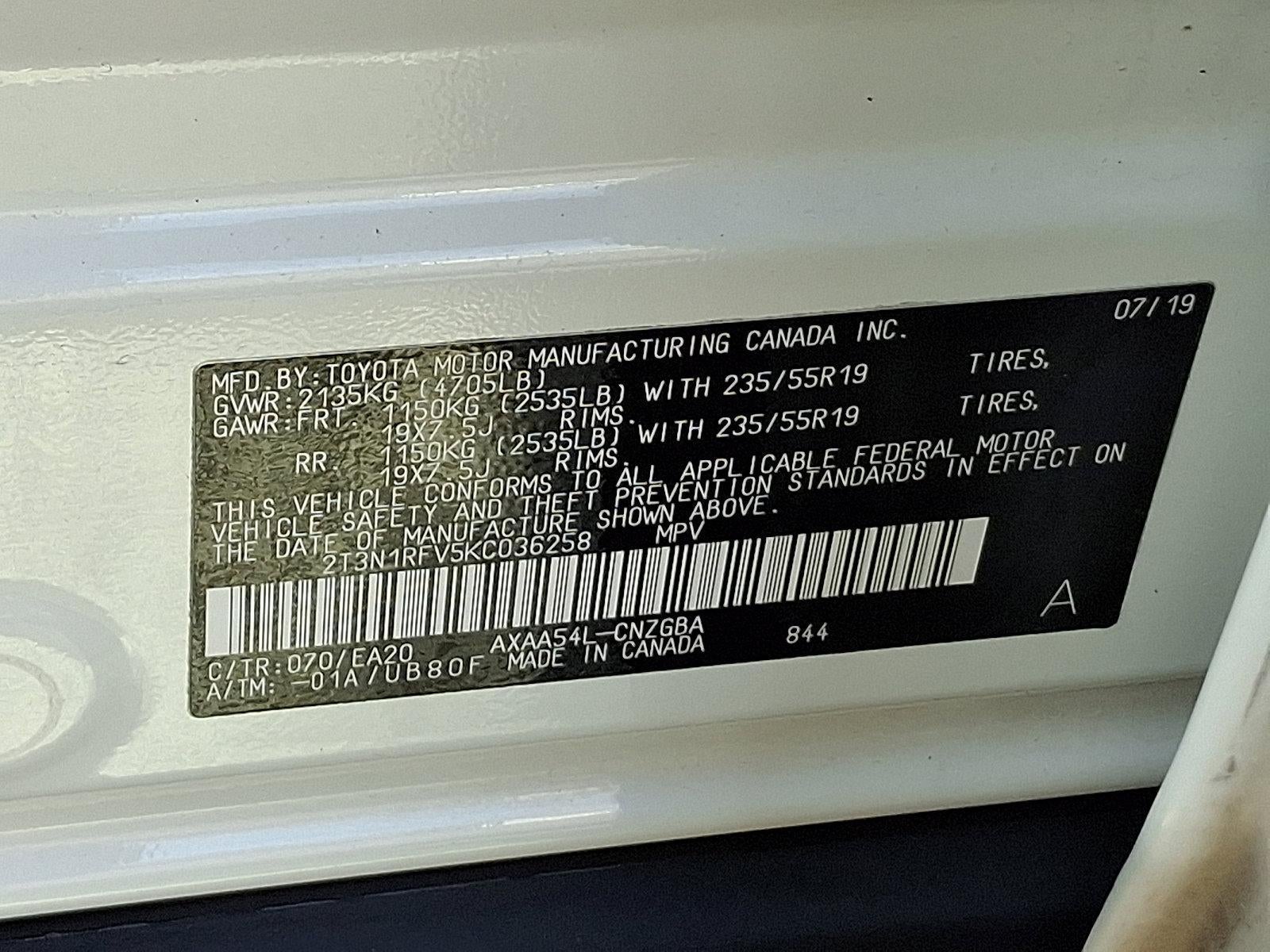 2019 Toyota RAV4 Limited AWD (Natl)