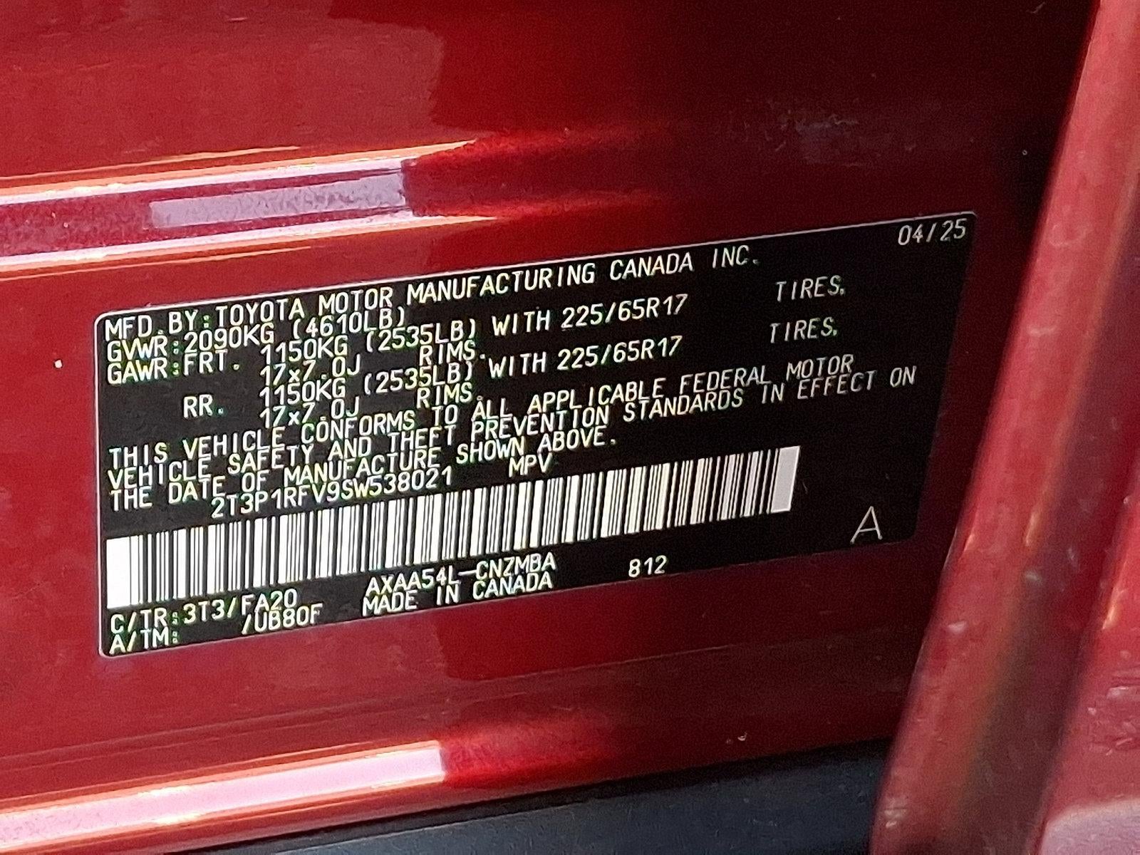 2025 Toyota RAV4 XLE AWD (Natl)