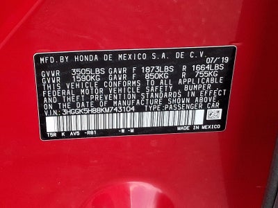 2019 Honda Fit EX CVT