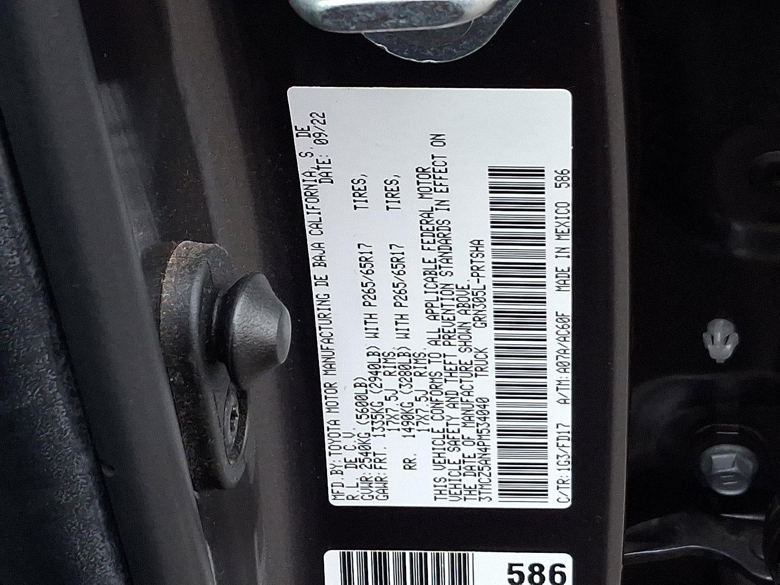 2023 Toyota Tacoma 4WD 4WD TRD Sport Double Cab 5' Bed V6 MT (Natl)