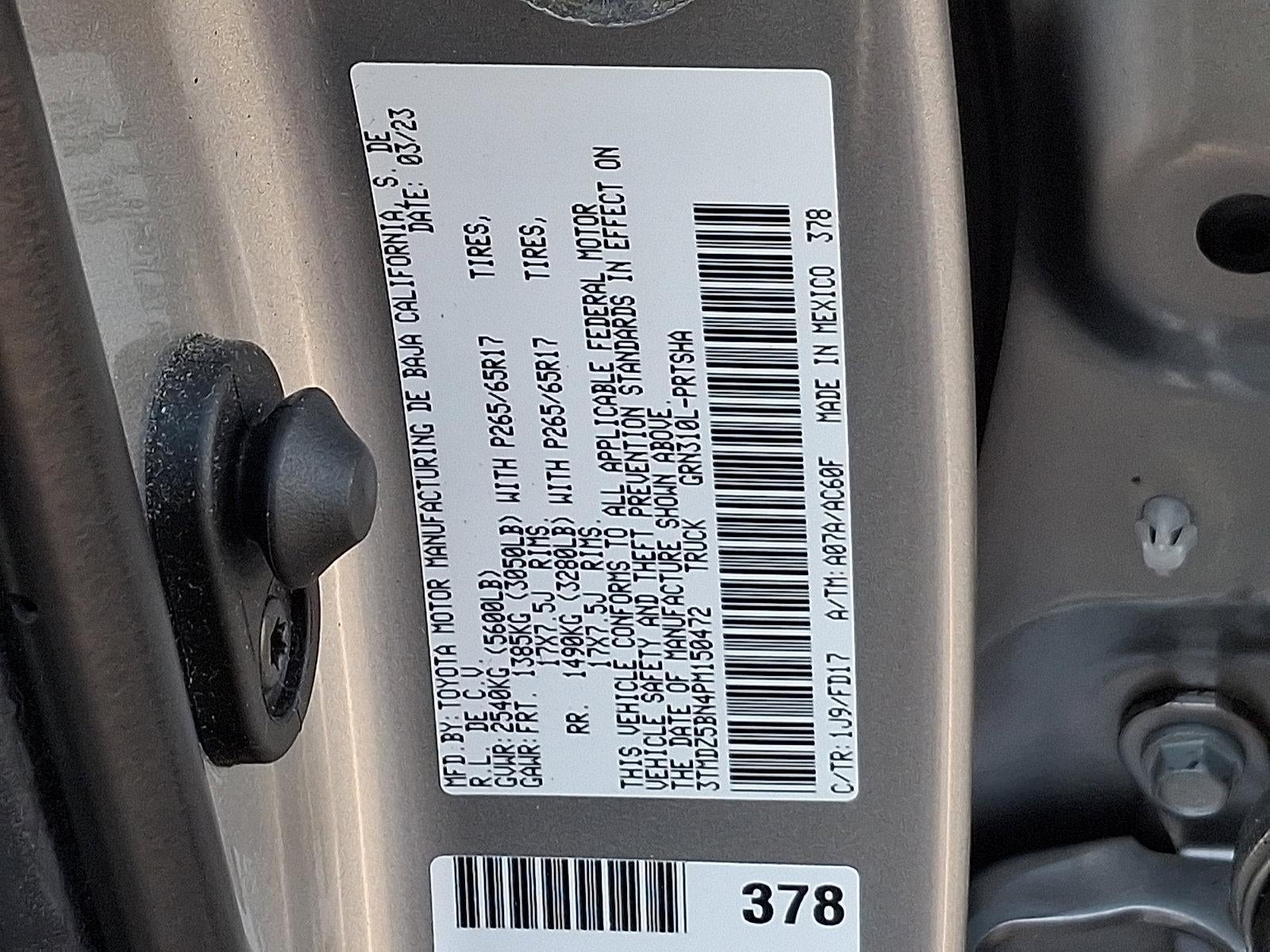 2023 Toyota Tacoma 4WD 4WD TRD Sport Double Cab 6' Bed V6 AT (Natl)