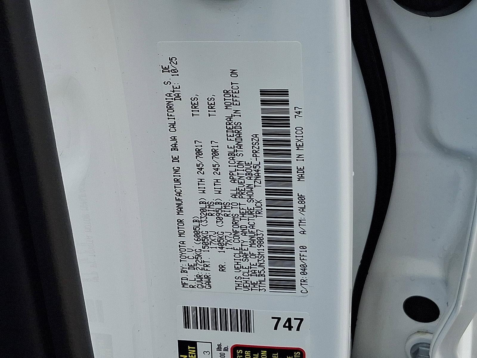 2025 Toyota Tacoma 4WD 4WD SR5 Double Cab 5' Bed AT (GS)