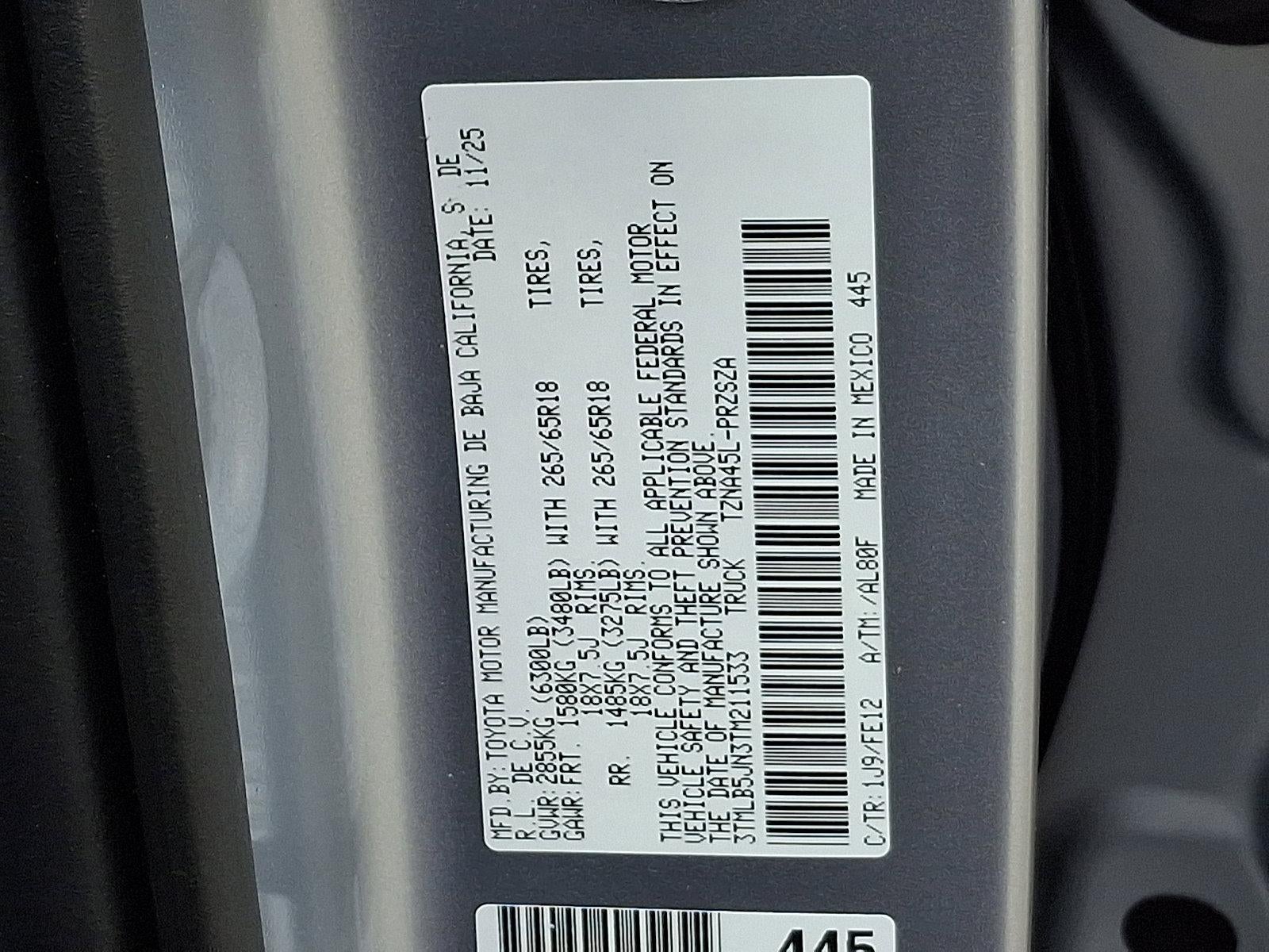 2026 Toyota Tacoma 4WD 4WD TRD Sport Double Cab 5' Bed AT (Natl)