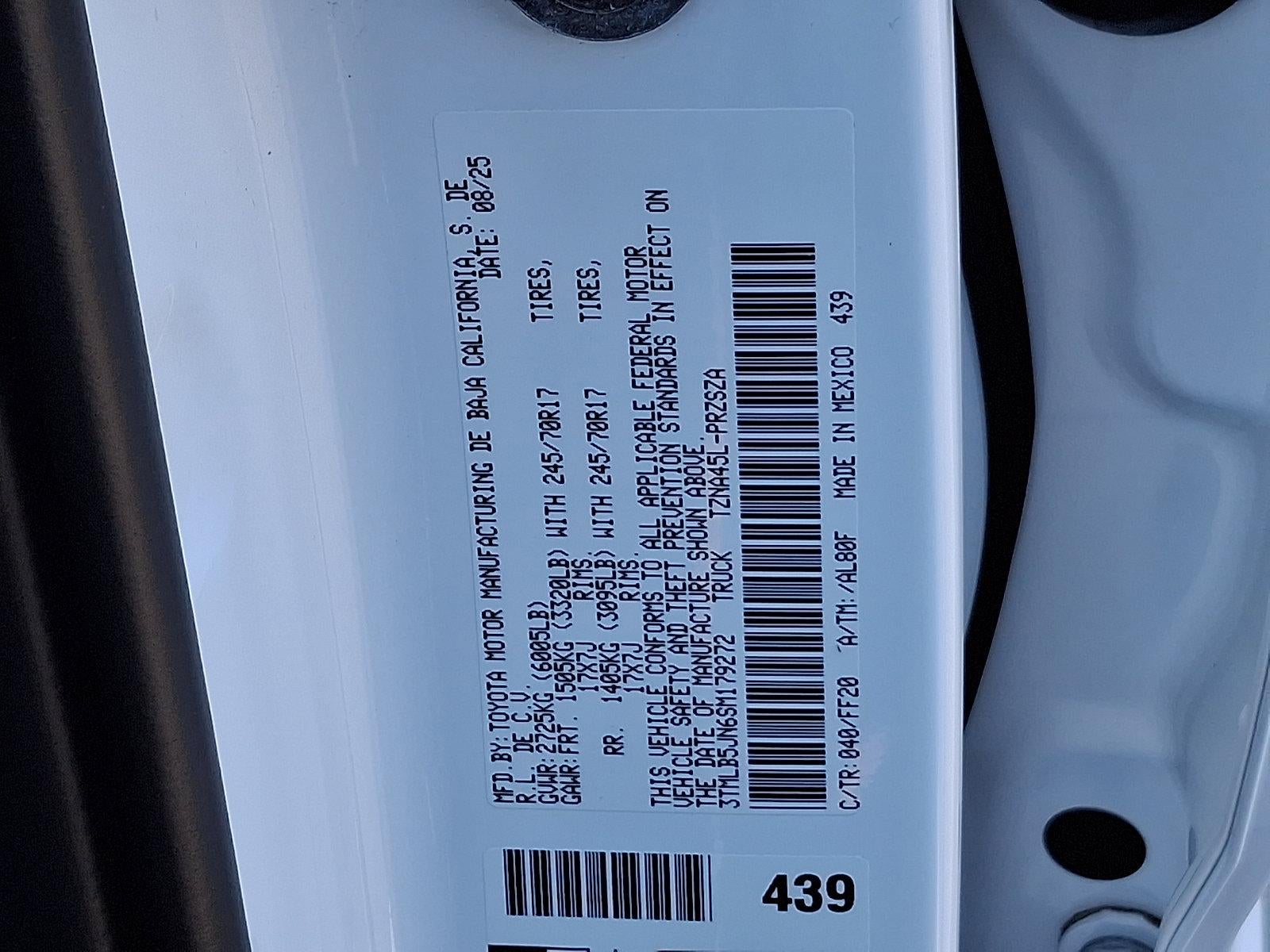 2025 Toyota Tacoma 4WD 4WD SR5 Double Cab 6' Bed AT (Natl)