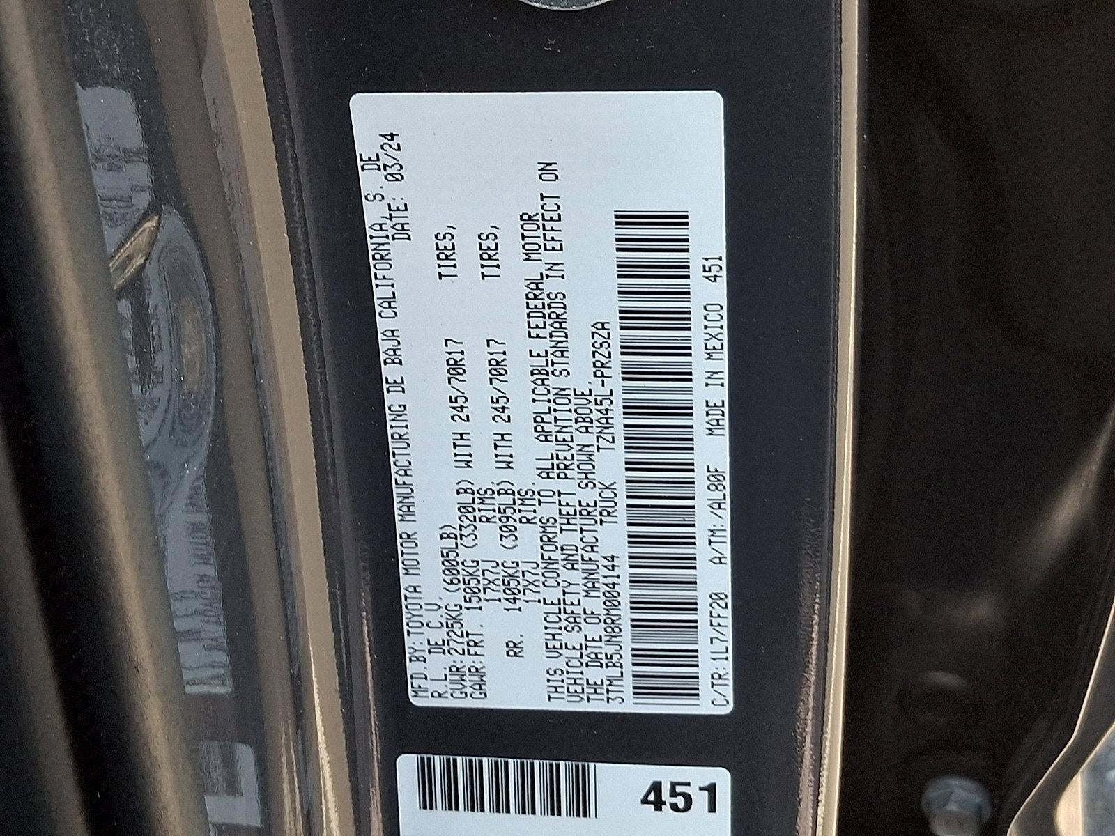 2024 Toyota Tacoma 4WD 4WD SR5 Double Cab 5' Bed AT (GS)