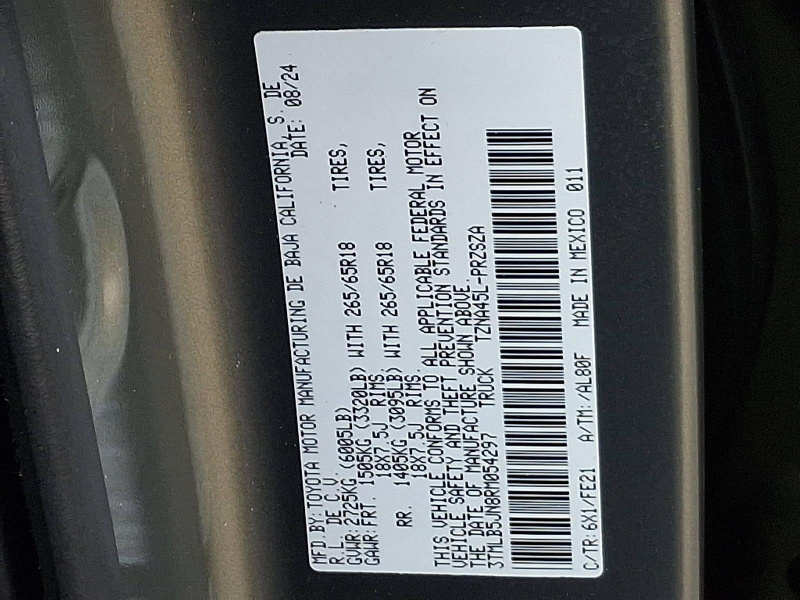 2024 Toyota Tacoma 4WD 4WD TRD Sport Double Cab 5' Bed AT (Natl)