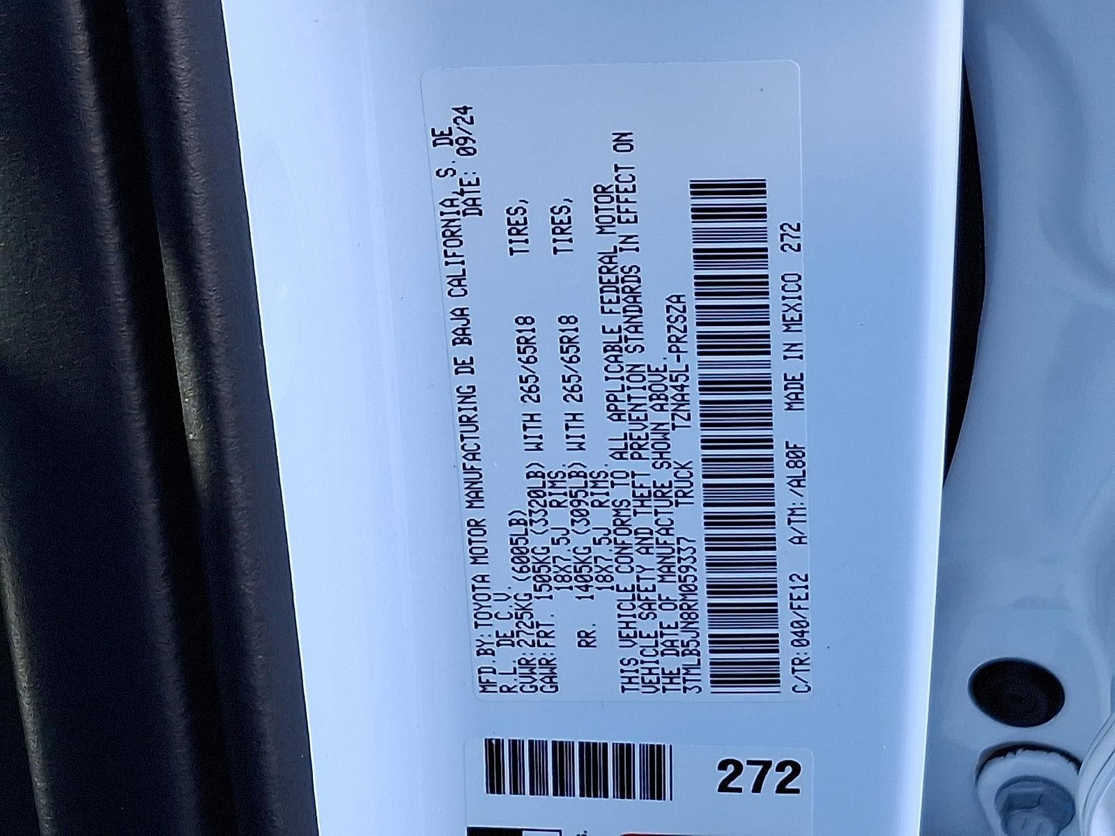 2024 Toyota Tacoma 4WD 4WD TRD Sport Double Cab 6' Bed AT (Natl)