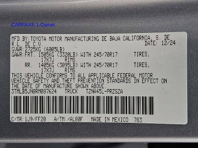 2024 Toyota Tacoma 4WD 4WD SR5 Double Cab 5' Bed AT (GS)