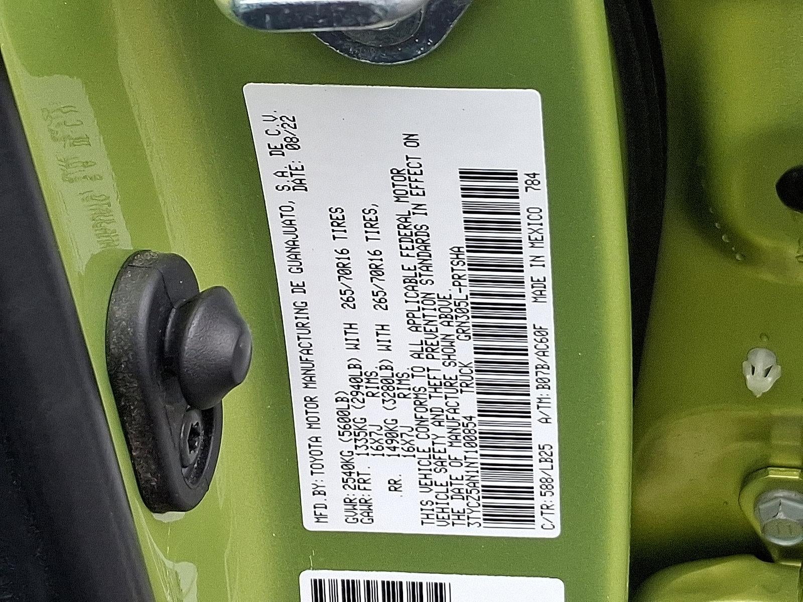 2022 Toyota Tacoma 4WD 4WD SR5 Double Cab 5' Bed V6 AT (GS)