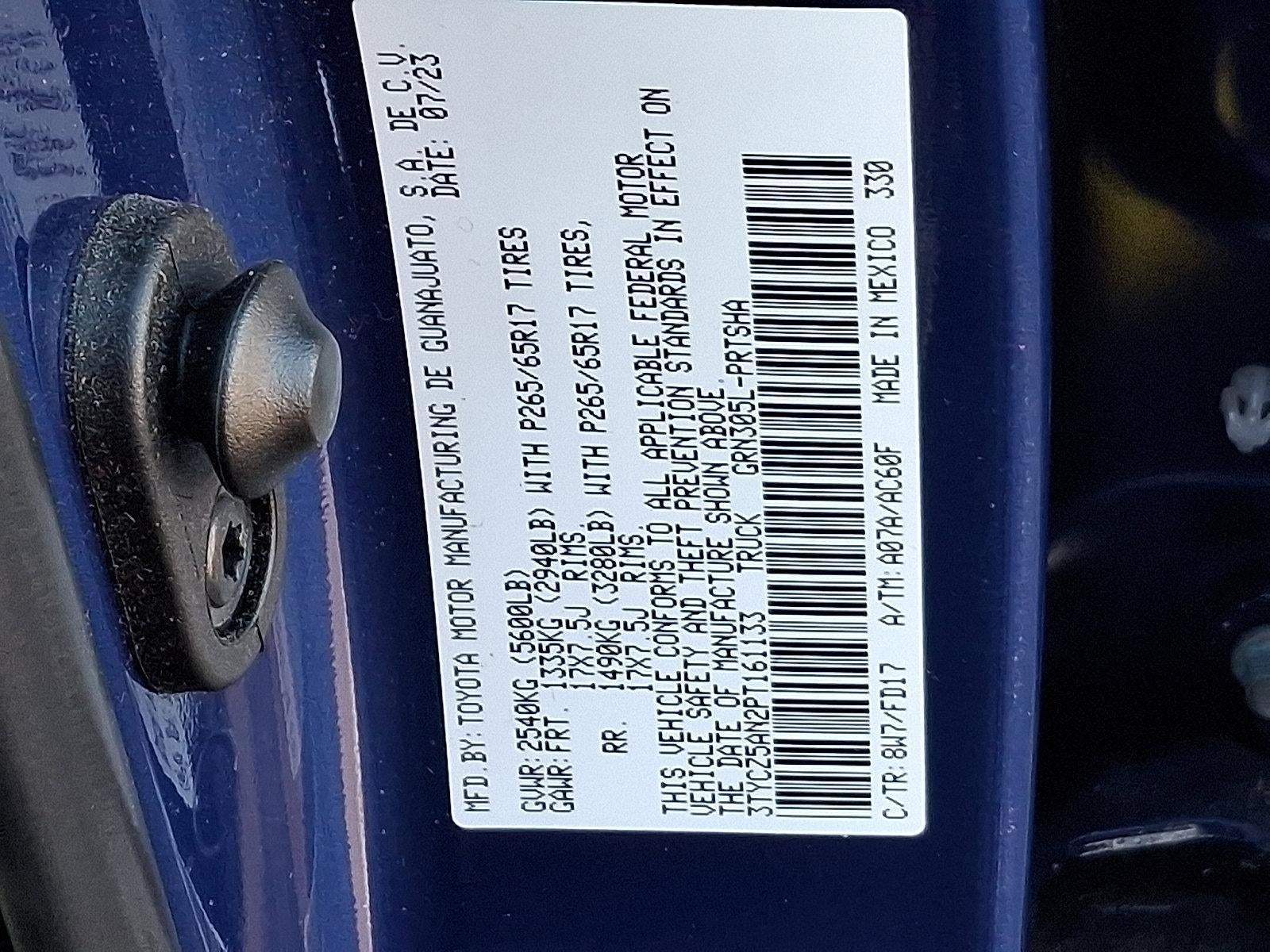 2023 Toyota Tacoma 4WD 4WD TRD Sport Double Cab 5' Bed V6 AT (Natl)