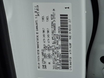 2024 Toyota Tacoma 4WD 4WD SR5 Double Cab 5' Bed AT (Natl)