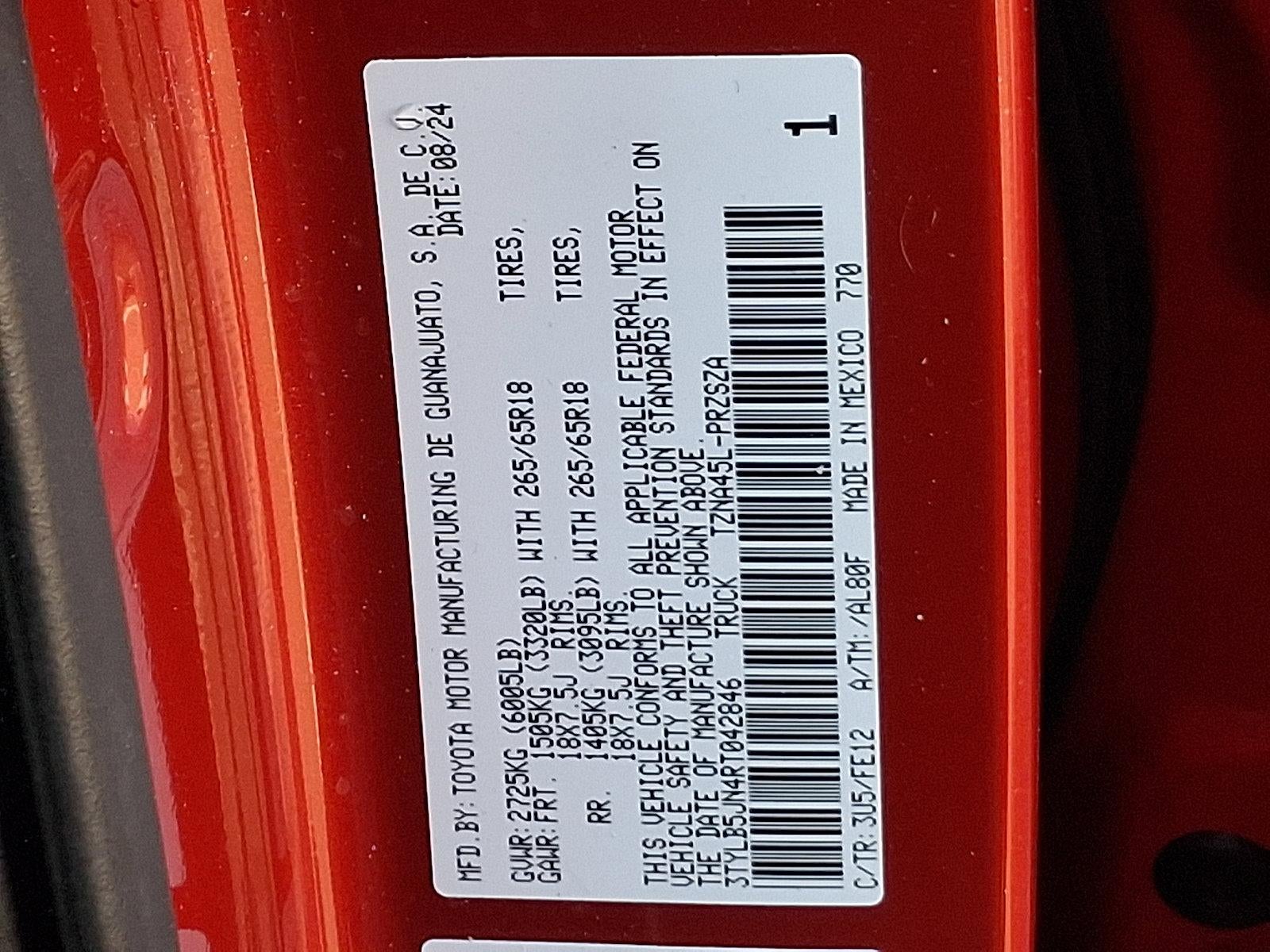 2024 Toyota Tacoma 4WD 4WD TRD Sport Double Cab 5' Bed AT (Natl)