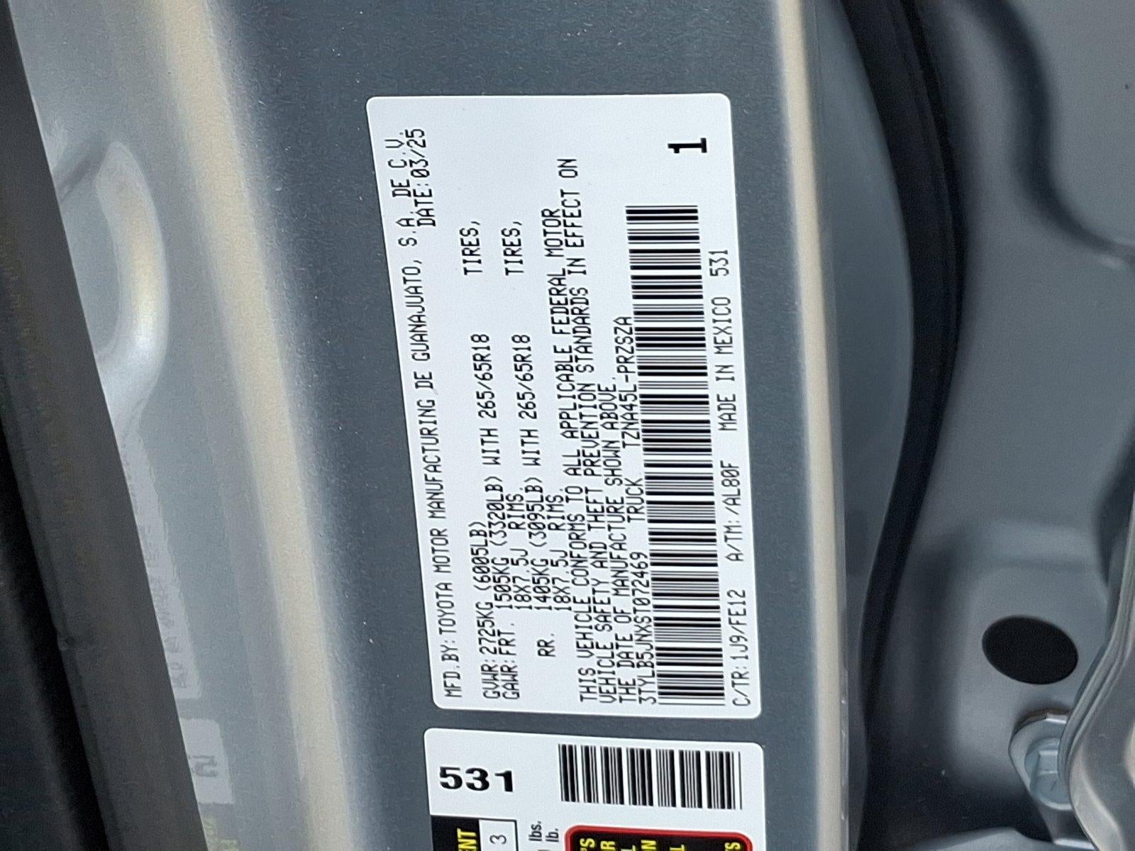 2025 Toyota Tacoma 4WD 4WD TRD Sport Double Cab 5' Bed AT (Natl)