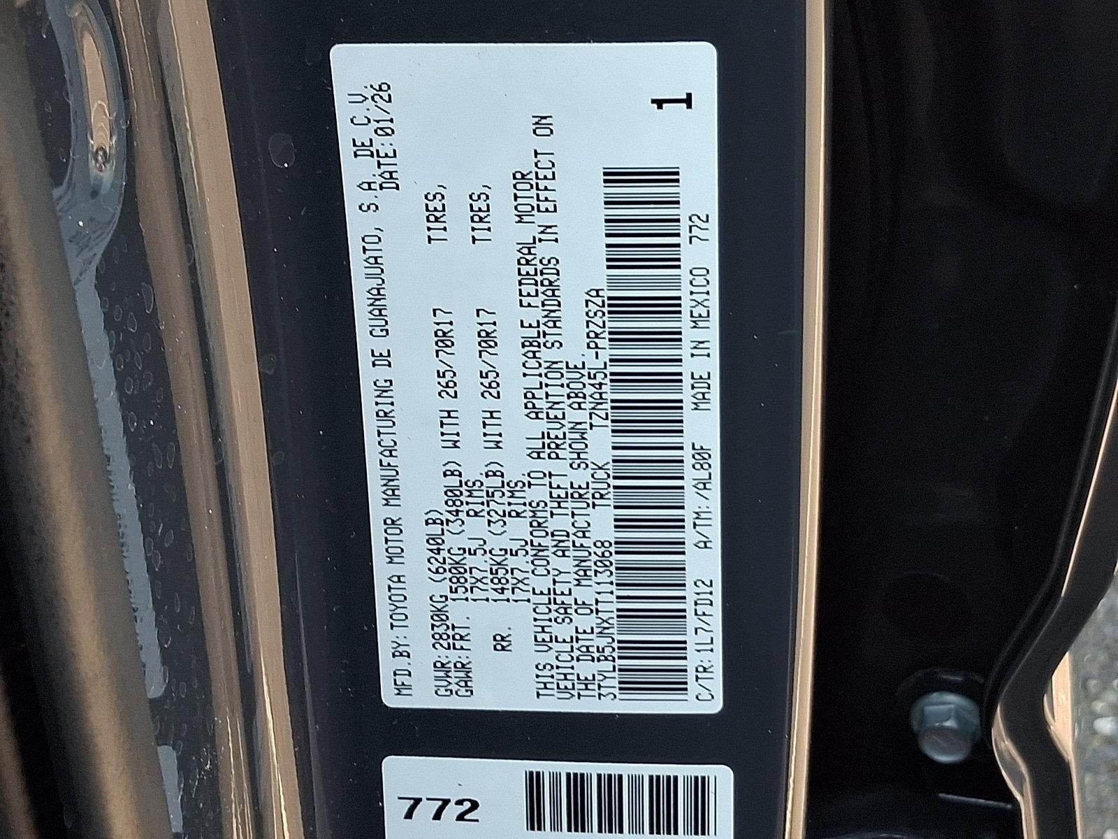 2026 Toyota Tacoma 4WD 4WD TRD Off Road Double Cab 5' Bed AT (Natl)