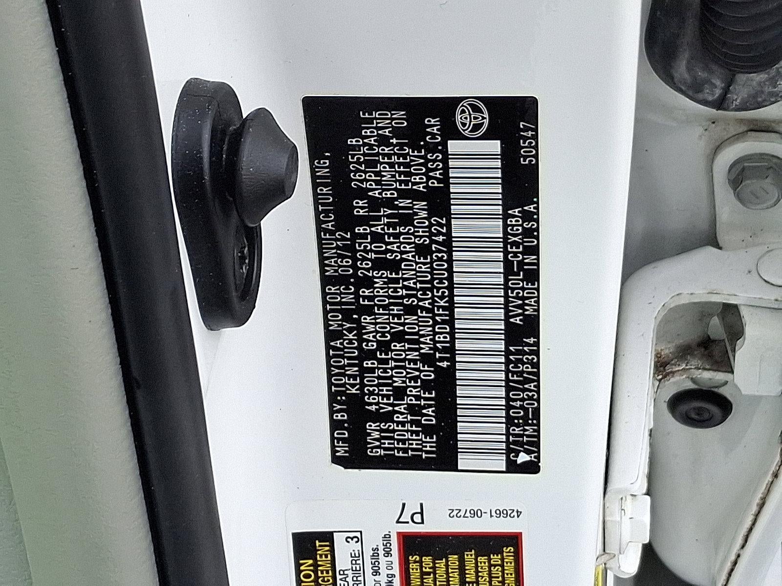 2012 Toyota Camry Hybrid 4dr Sdn XLE (Natl)