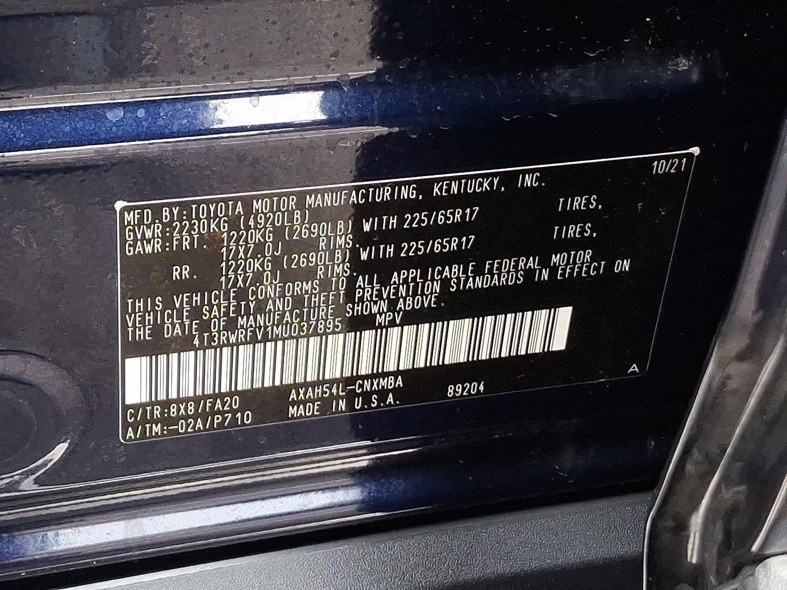 2021 Toyota RAV4 Hybrid XLE AWD (Natl)